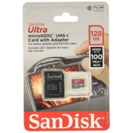 TARJETA DE MEMORIA MICRO SDXC UHS-I ULTRA 128GB 100MB/S 667x CON ADAPTADOR