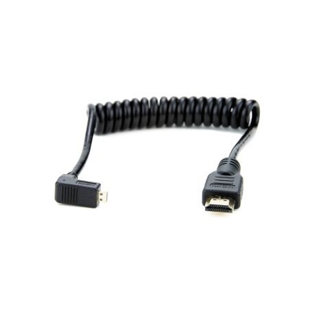 Cable en Espiral Micro-HDMI en Angulo Recto a HDMI 30 a 45 cm Atomos