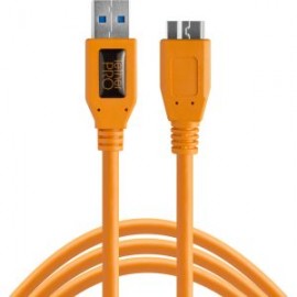 Tether Tools TetherPro USB 3.0 Male Type-A a USB 3.0 Micro-B Cable (15, Orange)