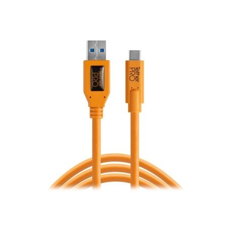 Tether Tools TetherPro USB Tipo-C Macho a USB 3.0 Tipo A Cable macho (15´, Orange)