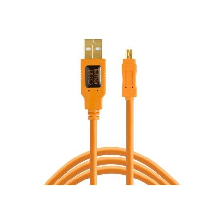 Tether Tools TetherPro USB 2.0 Tipo A Cable macho a mini B (15´, Orange)