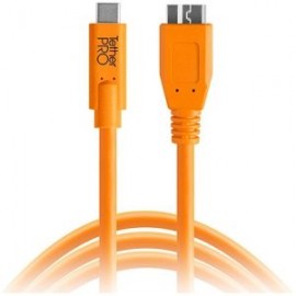 Tether Tools TetherPro USB Tipo-C Macho a Micro-USB 3.0 Tipo-B Cable macho (15´, Orange)