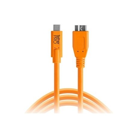 Tether Tools TetherPro USB Tipo-C Macho a Micro-USB 3.0 Tipo-B Cable macho (15´, Orange)