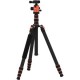 Tripie de Fibra de Carbón GEEKOTO CT28X Warrior con Cabeza de Bola, Soporta 12.25kg, Alt. Máx. 2.13m