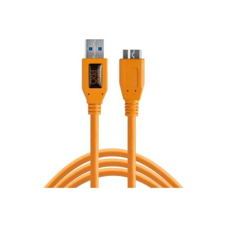 Tether Tools TetherPro USB 3.0 Male Type-A a USB 3.0 Micro-B Cable (15, Orange)