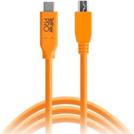 Tether Tools TetherPro USB Tipo C macho a 5 pines Mini-USB 2.0 Tipo B Cable macho (15´, Orange)