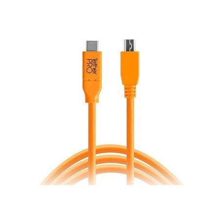 Tether Tools TetherPro USB Tipo C macho a 5 pines Mini-USB 2.0 Tipo B Cable macho (15´, Orange)