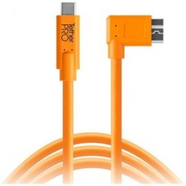 Tether Tools TetherPro USB Tipo-C Macho a Micro-USB 3.0 Tipo B Cable macho(15´, Orange Ángulo recto)