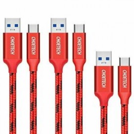 CABLE USB A TIPO C 90 GRADOS 2 MT ROJO