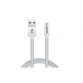 CABLE PARA ANDROID REFORZADO DE CARGA RAPIDA 2.4A SILVER AMUCAL-100CMK-CSV