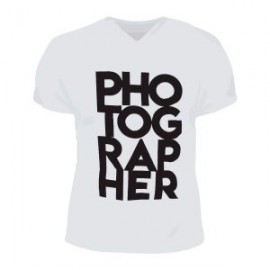 Playera Men Cuello V PHOTOGRAPHER Blanca XL