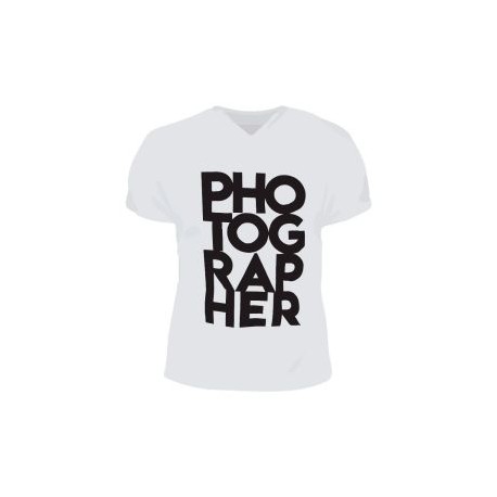 Playera Men Cuello V PHOTOGRAPHER Blanca XL