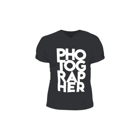 Playera Men Cuello V PHOTOGRAPHER Negra L