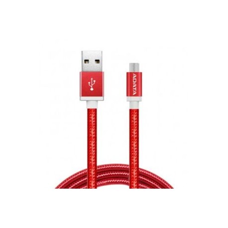CABLE PARA ANDROID REFORZADO DE CARGA RAPIDA 2.4A ROJO AMUCAL-100CMK-CRD