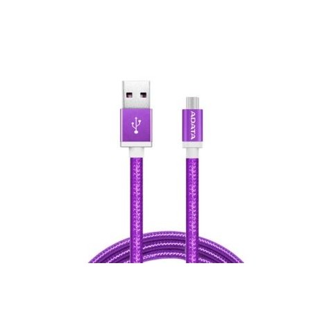 CABLE PARA ANDROID REFORZADO DE CARGA RAPIDA 2.4A PURPURA AMUCAL-100CMK-CPU