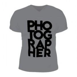 Playera Men Cuello V PHOTOGRAPHER Gris L