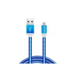 CABLE PARA ANDROID REFORZADO DE CARGA RAPIDA 2.4A AZUL AMUCAL-100CMK-CBL