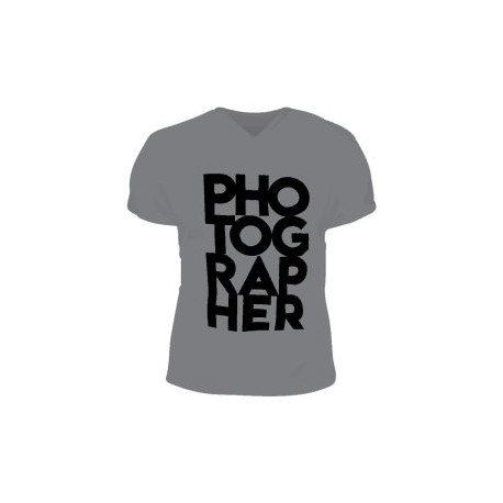 Playera Men Cuello V PHOTOGRAPHER Gris S