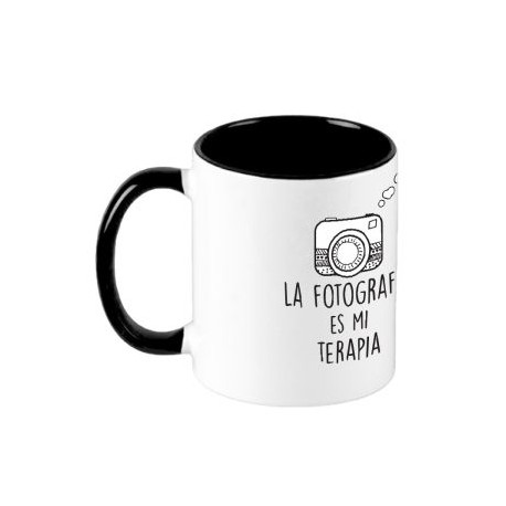 Taza La Fotografía es mi Terapia negro