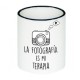 Taza La Fotografía es mi Terapia blanco