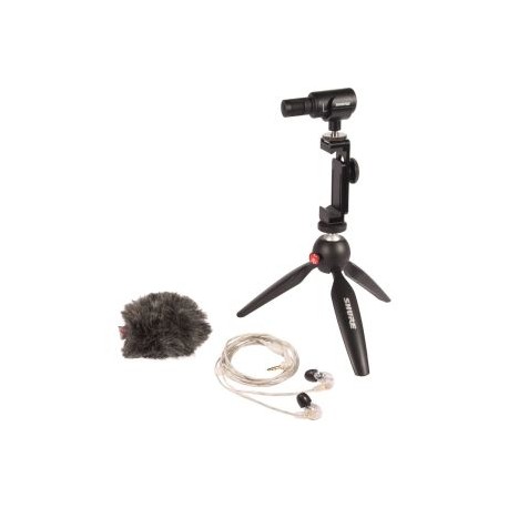 BUNDLE SHURE Micrófono MV88+ KIDEO KIT y Audífonos SE215-CL