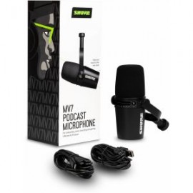 MICROFONO DINAMICO USB Y XLR MV7-K NEGRO