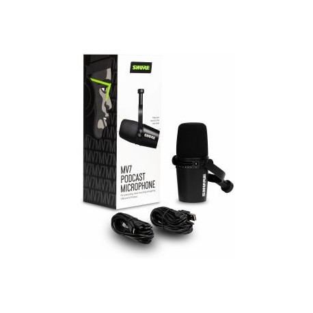 MICROFONO DINAMICO USB Y XLR MV7-K NEGRO