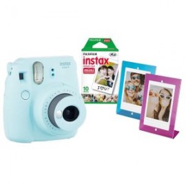 CAMARA INSTANTANEA INSTAX MINI 9 HIELO AZUL + CABALLETE