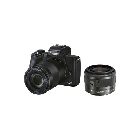 EOS M50 Mark II Mirrorless con lentes EF-M 15-45mm y EF-M 55-200mm